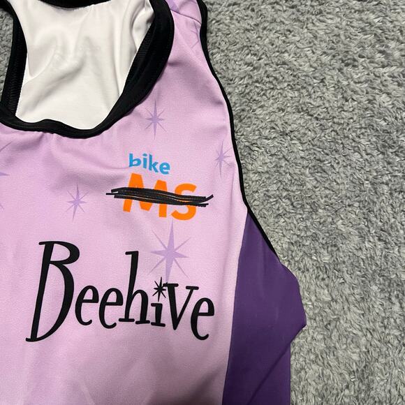 Podiumwear Tank Top Shirt Womens Medium Racer back Cycling Pockets Beehive MS - Picture 2 of 7